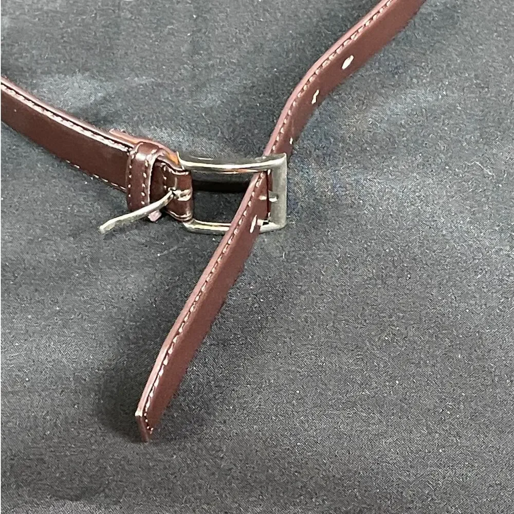 Men's brown buckle Barbados leather belt size 35-36